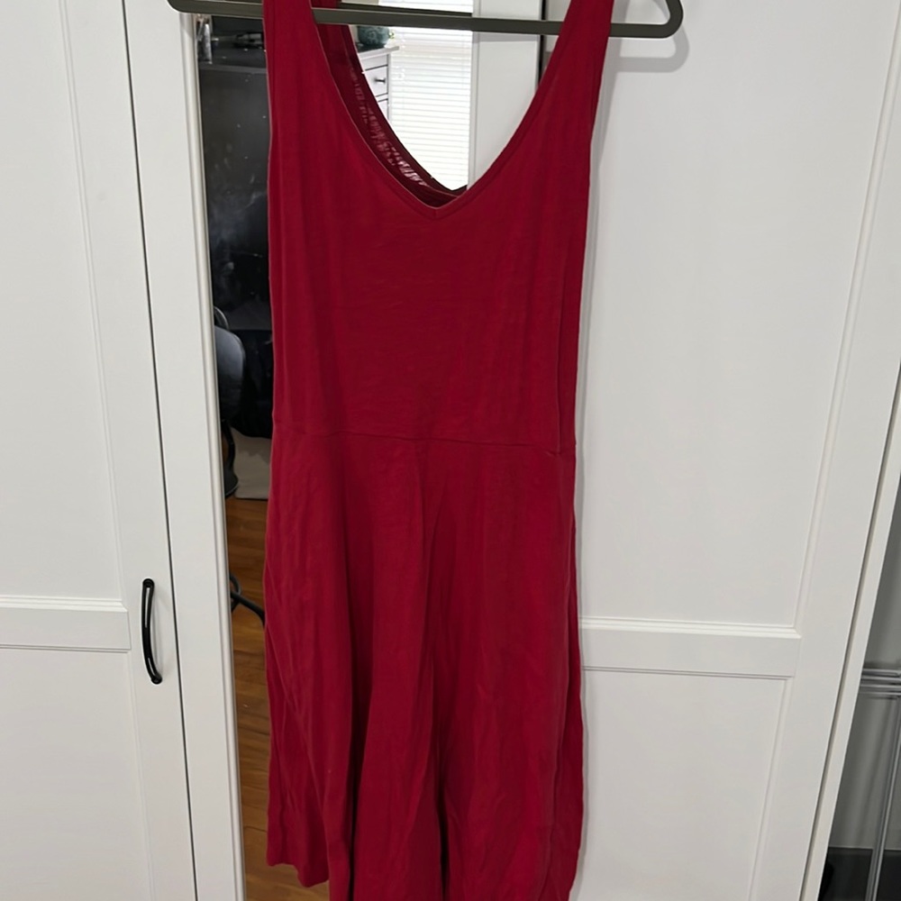 Red sleeveless tank dress, LOFT size medium